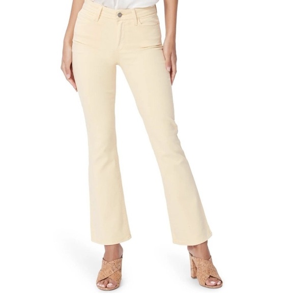 PAIGE Denim - Paige Butter Yellow Claudine Ankle Flare Denim Jeans Size 30